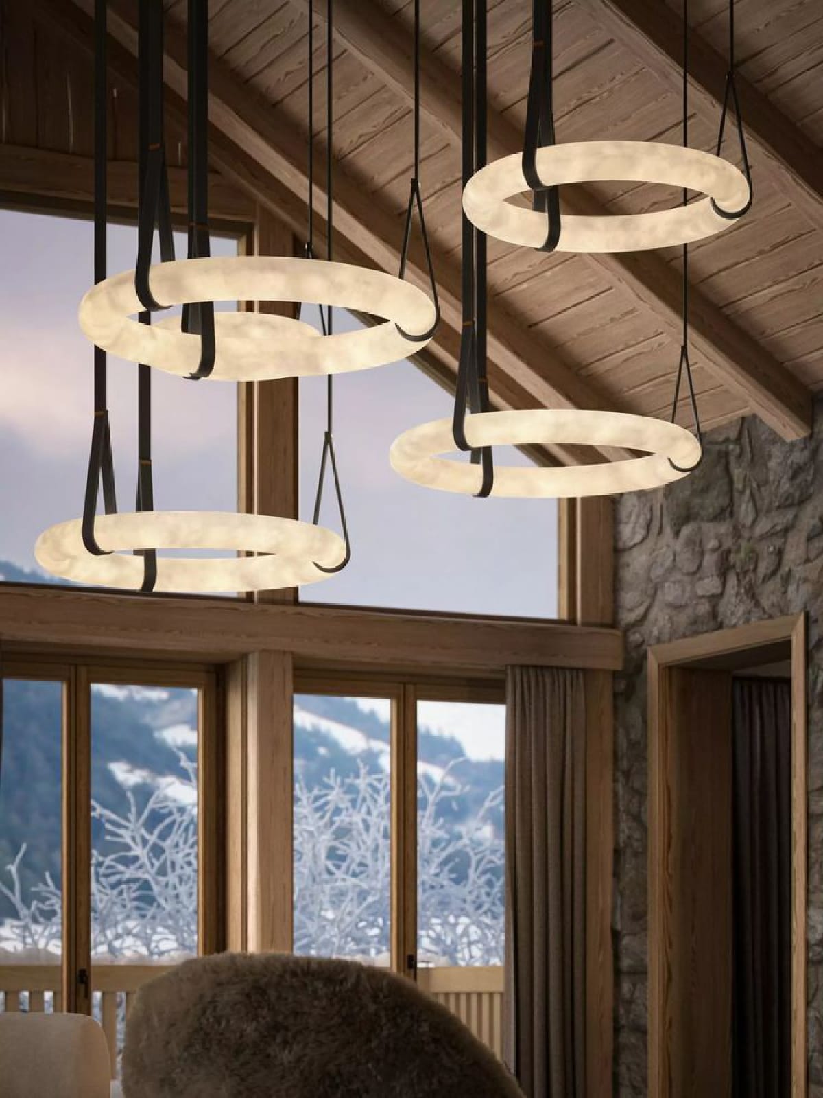 ثريا ماربيل مودرن LED – MARBEL Ring Pendant