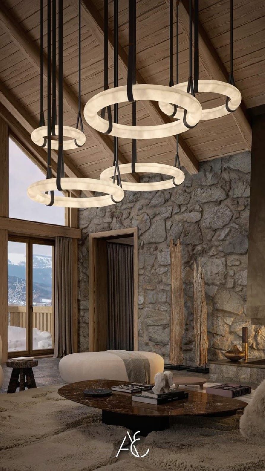 ثريا ماربيل مودرن LED – MARBEL Ring Pendant