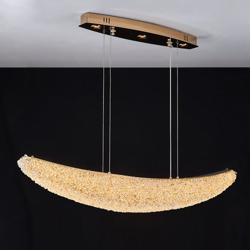 ثريا كريستال هلال LED فاخرة – تصميم عصري