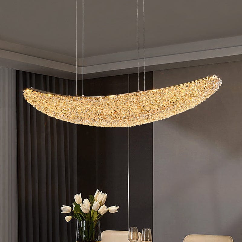 ثريا كريستال هلال LED فاخرة – تصميم عصري