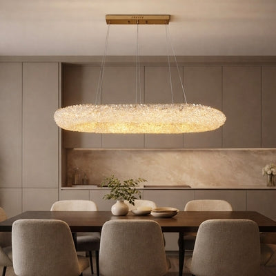 ثريا كريستال بيضاوية LED فاخرة – تصميم عصري