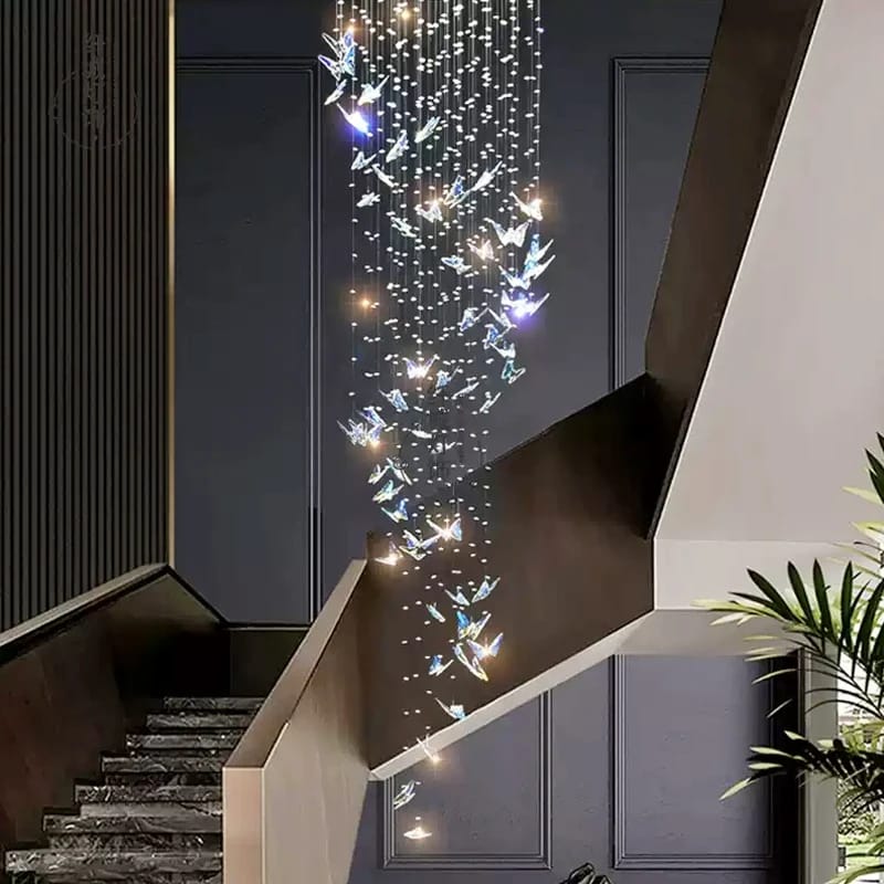 فراشة زجاجية كريستالية لتفصيل الثريات – Crystal Butterfly Chandelier Ornament
