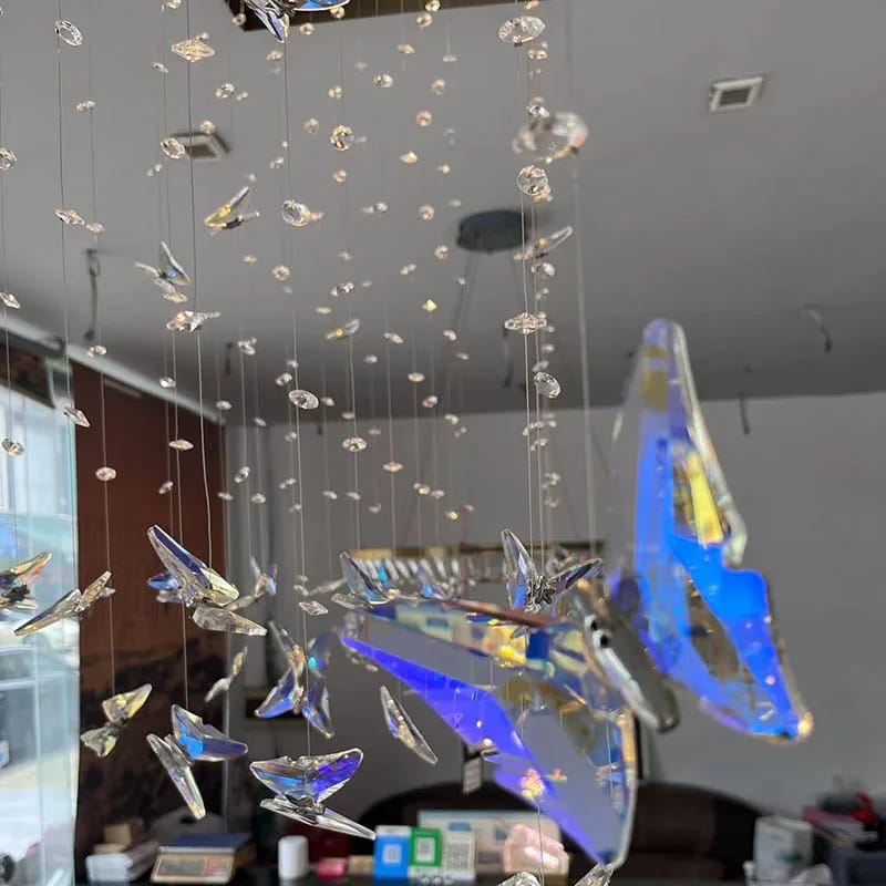 فراشة زجاجية كريستالية لتفصيل الثريات – Crystal Butterfly Chandelier Ornament