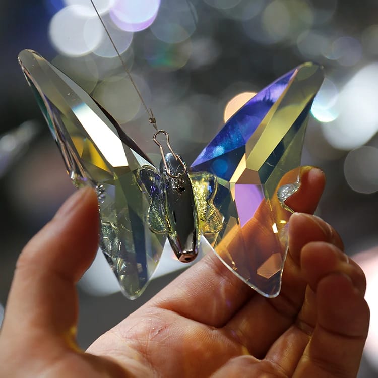 فراشة زجاجية كريستالية لتفصيل الثريات – Crystal Butterfly Chandelier Ornament