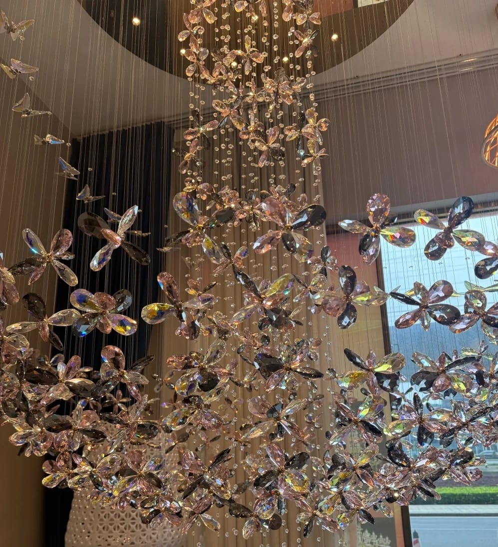 زهرة كريستالية متعددة الألوان لتفصيل الثريات – Crystal Floral Chandelier Ornament