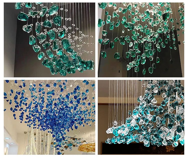أحجار زجاجية ديكورية لتفصيل الثريات – Decorative Glass Stones for Custom Chandeliers