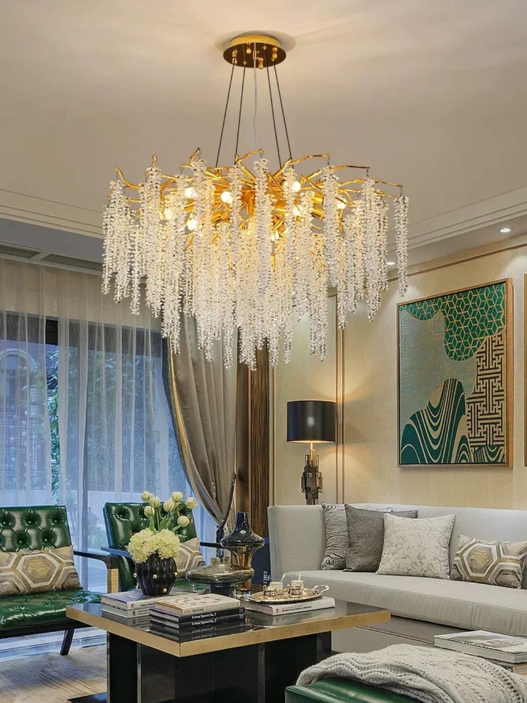 ثريا أغصان الكرمة بالكريستال المتدلي – Crystal Vine Branch Chandelier