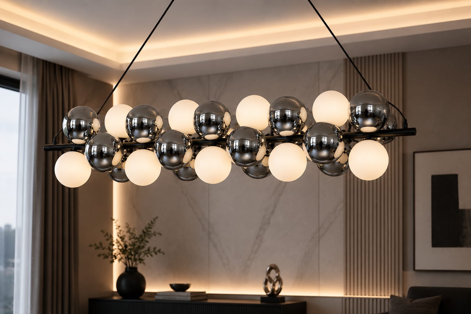✨ ثريا بابلز LED مودرن – تصميم فاخر